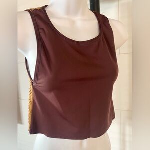 Maroon fitness Panel Tank | Perforated Side Detail | Fitted Top